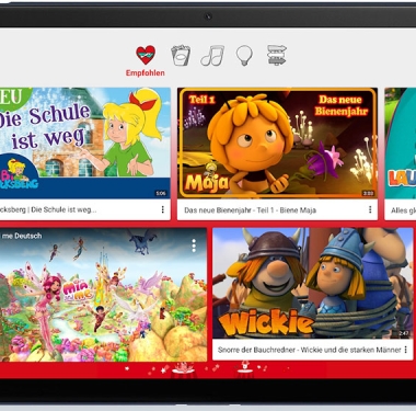 Die Oberfläche von YouTube Kids ist denkbar einfach zu bedienen – so entdecken schon die Jüngsten unterhaltsame und inspirierende Inhalte.