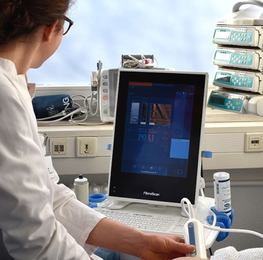 Ultraschall-Untersuchung der Leber © DDZ Deutsches Diabetes-Zentrum 