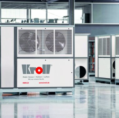 Die MWK40 ist eine mobile Luft-Luft-Wärmepumpe der Kroll Energy GmbH, die auf Knopfdruck sowohl heizen als auch kühlen kann. 
