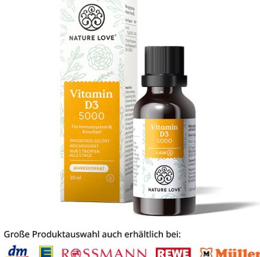 Der Immun-Bestseller Vitamin D3 5000 und viele weitere Produkte, auch erhältlich im Drogerie- und Einzelhandel.