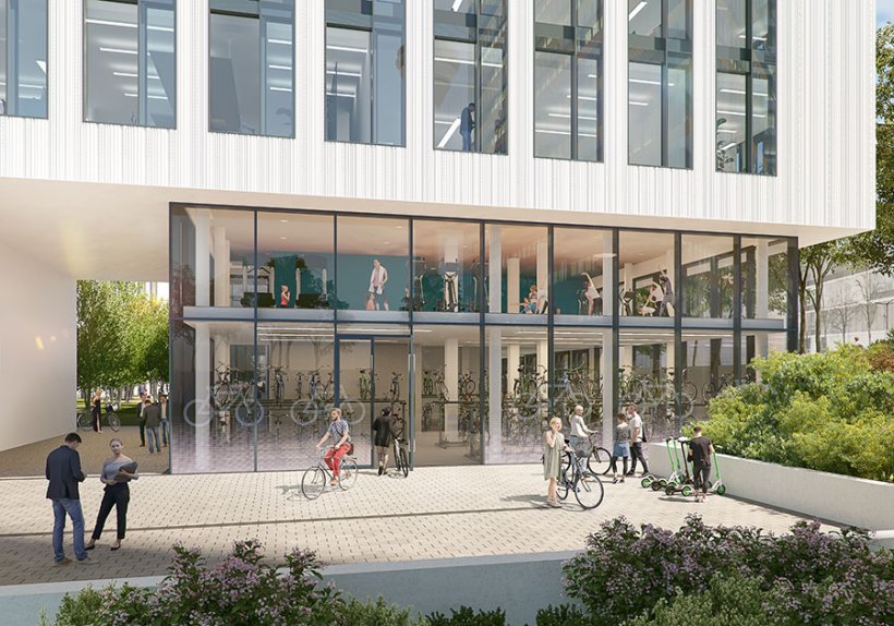 Einzigartige Architektur, flexible Flächen und Benefits wie Fahrradstation und Fitnessstudio – PANDION OFFICEHOME Am Stadttor in Düsseldorf macht das Büro zum Zuhause.