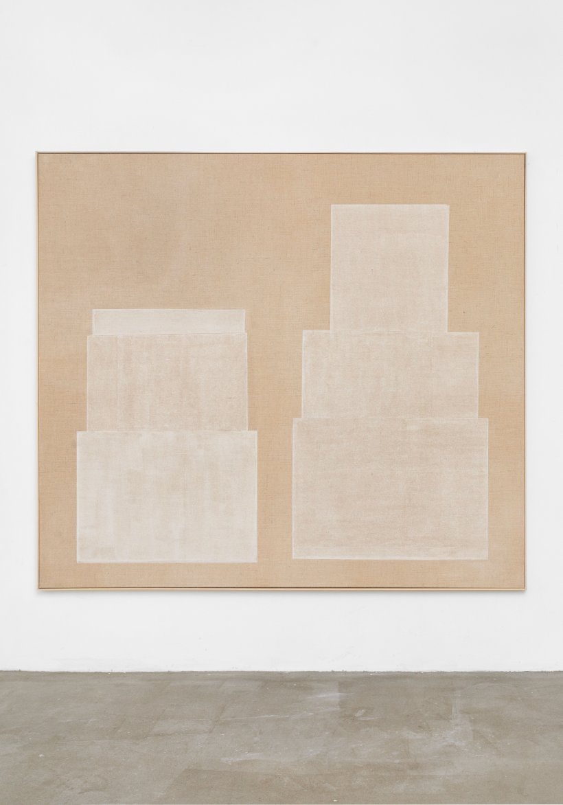 Famiglia I, Papier auf Jute, 170 x 190 cm, 2020 Famiglia I, Papier auf Jute, 170 x 190 cm, 2020