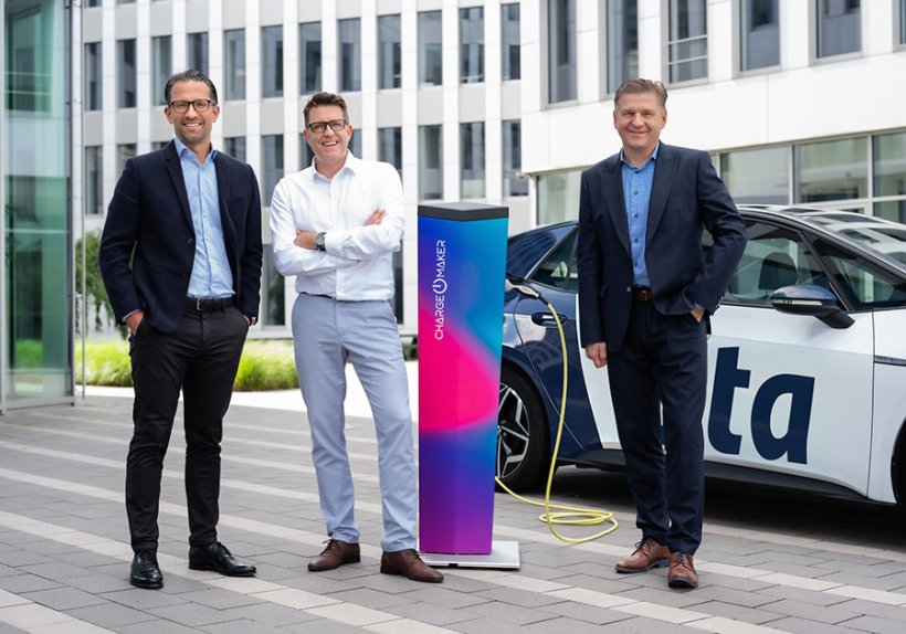 ista CEO Hagen Lessing, CSO Oliver Schlodder und Björn Dethlefsen von Chargemaker