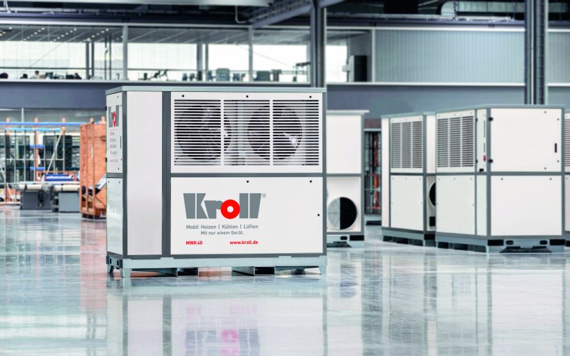 Die MWK40 ist eine mobile Luft-Luft-Wärmepumpe der Kroll Energy GmbH, die auf Knopfdruck sowohl heizen als auch kühlen kann. 