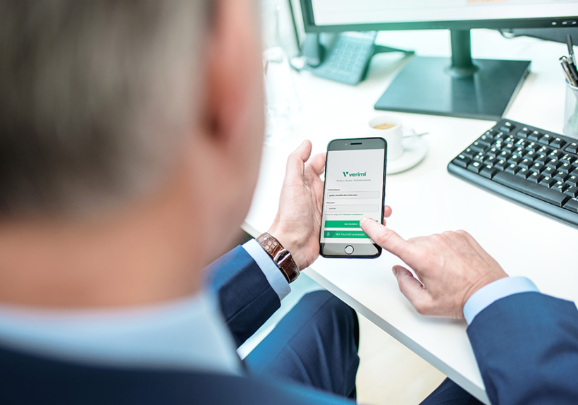Mit VERIMI können sich Nutzer mit einem Log-In-Button überall anmelden.