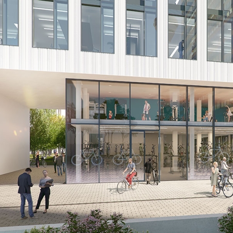Einzigartige Architektur, flexible Flächen und Benefits wie Fahrradstation und Fitnessstudio – PANDION OFFICEHOME Am Stadttor in Düsseldorf macht das Büro zum Zuhause.