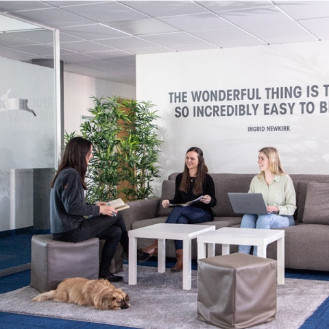 In unserem veganen Büro in Stuttgart fühlen sich sowohl Zwei- als auch Vierbeiner wohl Foto: PETA Deutschland e.V.