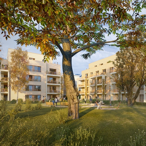Im „Generationenhaus Holländergarten“ kann man demnächst klimaneutral wohnen. 