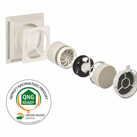 Für nachhaltige Bauvorhaben geeignet: Dezentrale Lüftungsgeräte mit QNG-ready Siegel